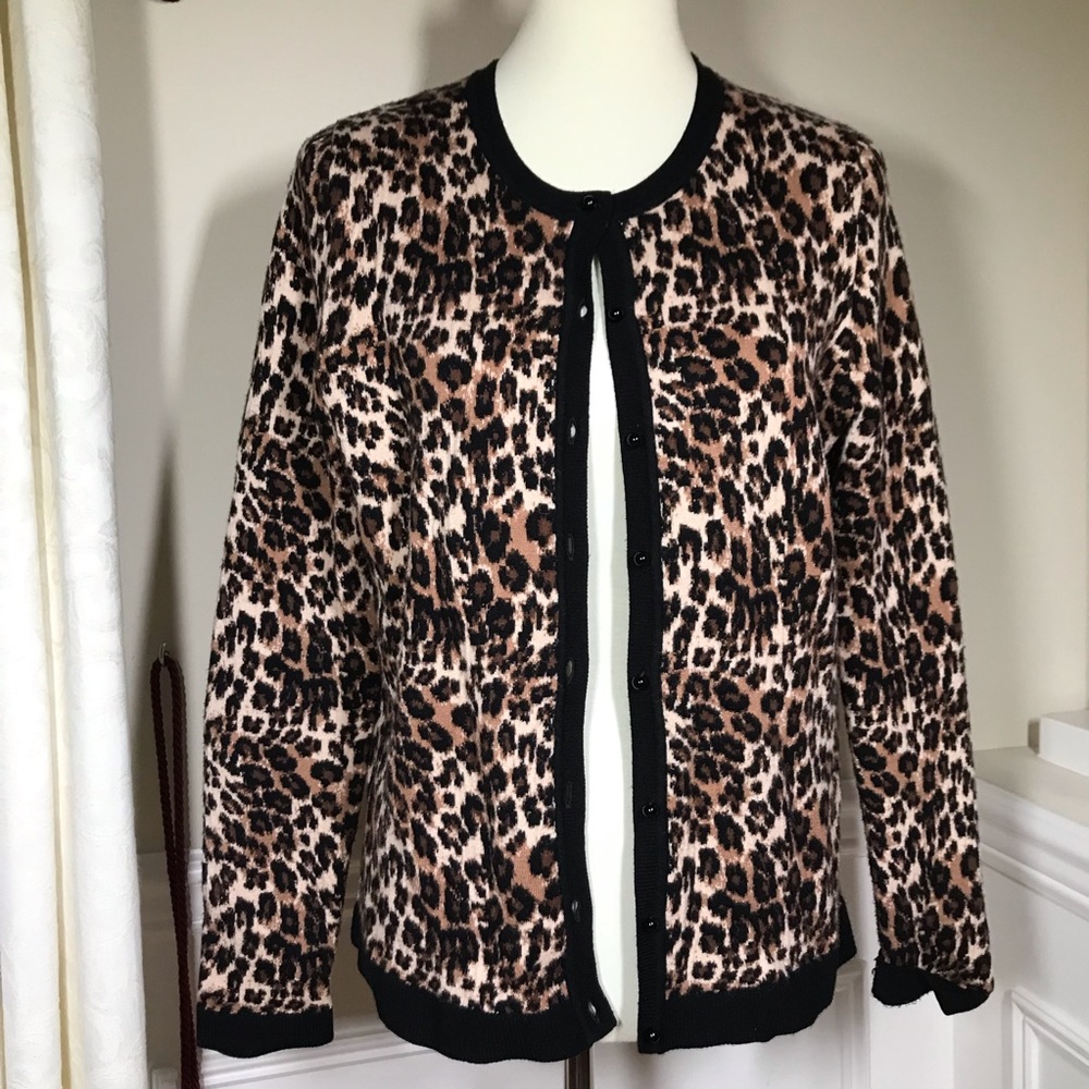 Nydj Leopard Print Button Front Cardigan - image 1